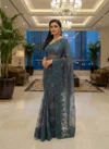 Kt 2069 Fandy Chiffon With Embroidery Work Saree